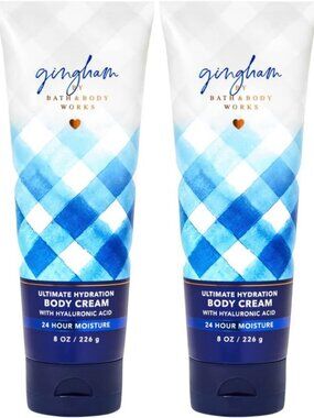 Ultimate Hydration Body Cream Gift Set for Women - 2 Pack, 8 Oz, Gingham Scent